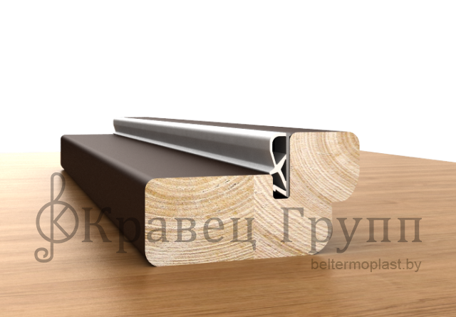 Уплотнитель для деревянных дверей соэкструзия (ДВ-17С) на профиле, 3d фото