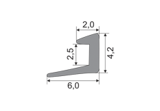 Уплотнитель для уплотнения зеркал в алюминиевых фасадах (Z-4) эскиз