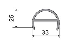 Уплотнитель для алюминиевых конструкций (УЛ-3) эскиз