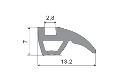 Уплотнитель для алюминиевых конструкций (АЛ-19) эскиз